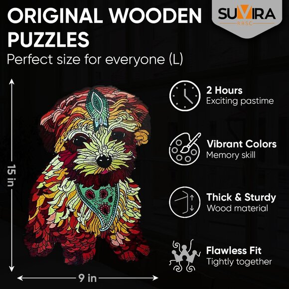 Animal Wooden Puzzle - Engaging, Educational and Eco-Friendly PUPY - Picture 3 of 9